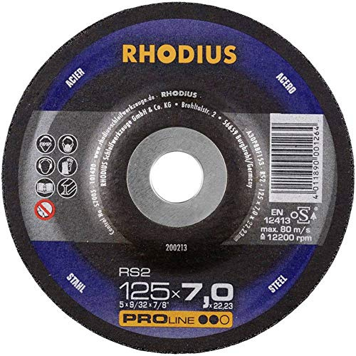 Rhodius 200274 RS2 Schruppscheibe gekröpft 230mm 24er Grob verbunden für Winkelschleifmaschine, Tischschleifmaschine 1St.