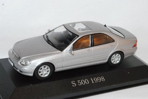 Ixo Mercedes-B S-Klasse Limousine Silber 1998 W220 1/43 Modell Auto mit individiuellem Wunschkennzeichen