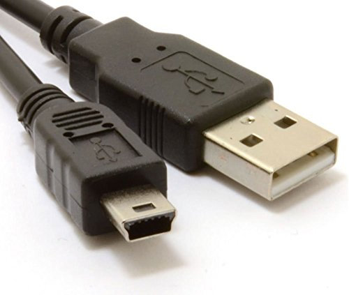 DragonTrading® - Cavo dati e ricarica USB Mini 2.0 A extra lungo (2 metri), a 5 poli B per fotocamera, GPS, TomTom, SatNav, Garmin, cellulari, MP3