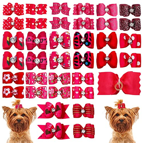 Pet Show gemischt Styles Pet Katze Welpen Hauben-Kleine Hunde Haar Bögen mit Gummi Bands Pflege Zubehör 20 Stück