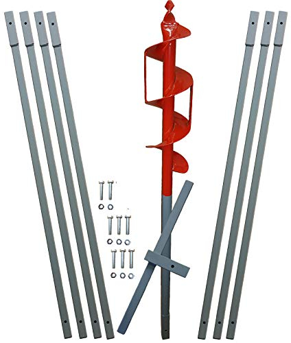 8m Erdbohrer mit 110mm Bohrkopf -VERLÄNGERBAR- auch als Brunnenbohrer, Handerdbohrer, Erdlochbohrer, Brunnenbohrgerät, Pflanzbohrer, Zaunbohrer, Pfahlbohrer UVM. einsetzbar !