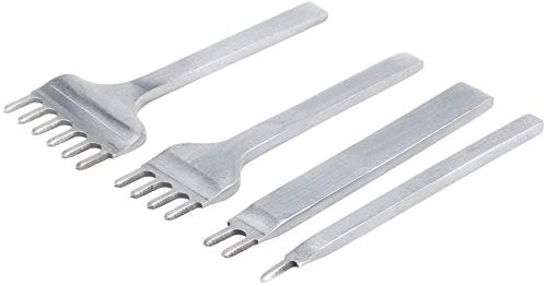 Malayas Perforadoras Herramientas Artesanales Costura, Tenedores para Coser Cuero, Herramientas de Cuero para Marcar Puntadas, Juego de Perforadores de Cuero de 1+2+4+6 Puntas-6mm