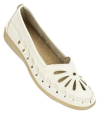 Kassidy Punch Detail Casual Shoe (6, White)