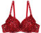 TiaoBug Damen Bügel BH glänzend Pailletten Party Top Bustier mit Glitzer Bra Bauchtanz Kostüm sexy Oberteil Clubwear Gogo Tanz Rave Outfits in 6 Farben Rot 38A-38B-38C