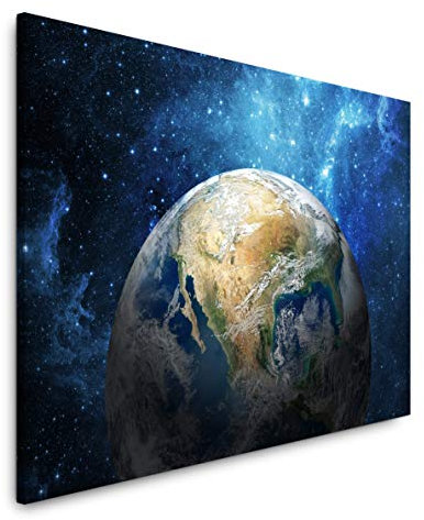 Paul Sinus Art Erde im Weltall 40 x 60 cm Inspirierende Fotokunst in Museums-Qualität für Ihr Zuhause als Wandbild auf Leinwand in