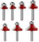 RKURCK 1/4 Shank 7-Piece Round-Over Router Bit Set - 1/8 to 1/2 Radius for Woodworking