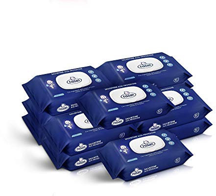 FISSAN - Toallitas de alta protección – Para bebés y niños – Dermatológicamente probadas – 96% ingredientes de origen natural – Con las propiedades calmantes del zinc – 12 paquetes – 684 unidades