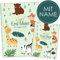 Cozy Racoon U-Heft- und Impfpasshülle mit Personalisierung | 3- teiliges Set | Hochwertige Hülle für Untersuchungsheft und Impfpass Deines Kindes | Design Zebra & Giraffe