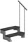 DOLLE Außentreppe Gardentop mit 2 Stufen | Geschosshöhe 36-44 cm │ Trimax® Stufenauflage Anthrazit │ Stufenbreite: 80 cm | mit Einzelstabgeländer