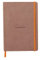 Rhodia 117438C - Notizheft Softcover Rhodiarama DIN A5 (14,8x21 cm), 80 Blatt, liniert Clairefontaine Papier Elfenbein 90g Lesezeichen, Gummizugverschluss, Cover aus Kunstleder Roseholz, 1 Stück