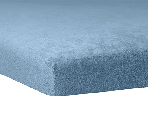 TRAUMSCHLAF weiches, elastisches Flausch Biber Boxspring Topper Spannbettlaken mit Rundumgummi, Größen 120x200 cm - 130x200 cm, Korn