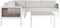 Garten Set weiß 4-Sitzer Ecksofa linksseitig mit Couchtisch Kissen beige Borello