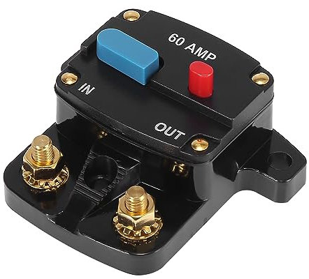 X AUTOHAUX DC 12V-42V 60Amp Voiture Onduleur Disjoncteur Audio Fusible Support