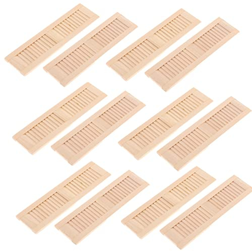 Sharplace 12Pcs 1/12 Puppenhaus Möbel Holzläden DIY Fenster Zubehör