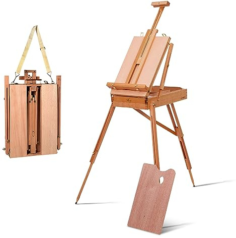 COSTWAY Cavalletto Pittura Treppiede in Legno Pieghevole e Portatile
