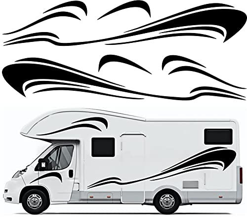 JoyFan 6pcs Vinyl Graphics Decals Stickers Autocollants Panneau De Porte Autocollants Voiture Pour Autocollants LatéRaux Pour Camping-Car Rv Remorque Caravane Camion Suv VéHicules Tout-Terrain