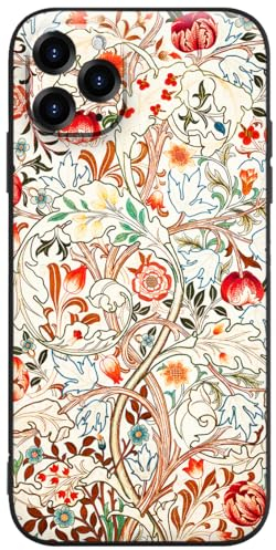 Berkin Arts Compatible with iPhone 11 Pro Case Silicone Cover with Screen Protector Pink Intricate Ornamental Flourishes(Acanthus by William Morris)