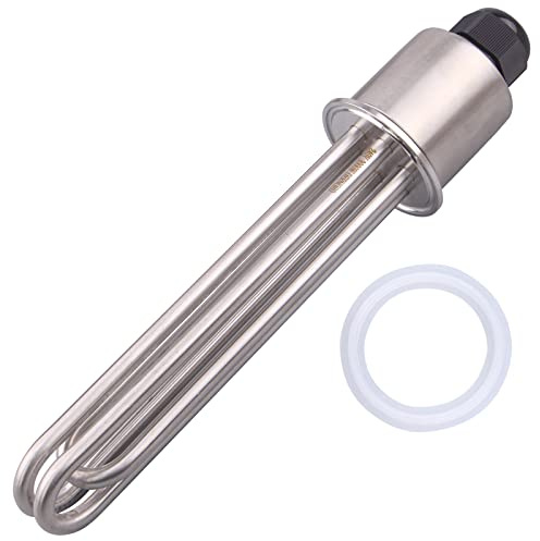DERNORD 2 Inch Tri-Clamp 240V Water Heating Element Immersion U Type Electrical Brewing Boiler Heater (240V 3000W)