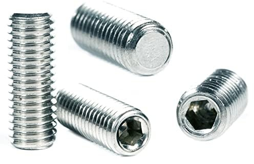 M3 (3mm x 8mm) Grub Screws Flat Point Carbon Steel Set Screw Metric Thread Allen Socket Key ISO 4026 (Pack of 20) B05BC