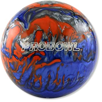 EMAX | Bowling Ball - Pro Bowl Spareball | Bowlingkugel Polyester Poliert | Bowlingbälle für Damen Herren Kids Erwachsene | Räumball Hobby- und Freizeitspieler*innen | Blau/Orange/Silber | 9 LBS