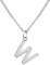 GD GOOD.designs Kette mit Buchstaben Anhänger W in Silber - 316L Edelstahl Halskette Damen - Silberne Partnerketten für Sie und Ihn
