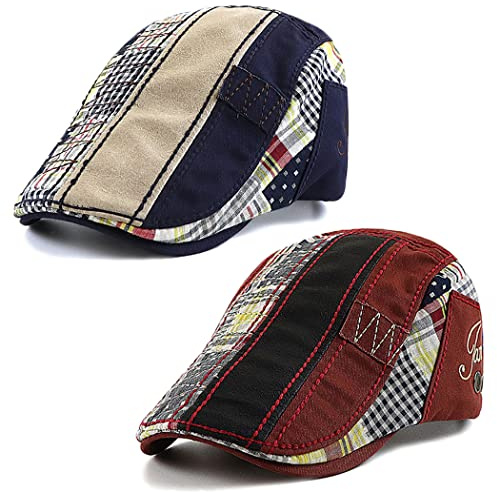 JFAN Schiebermütze Herren Verstellbare Sportmütze Flat Cap Newsboy Cap Gatsby Barett Schirmmützen für Herren