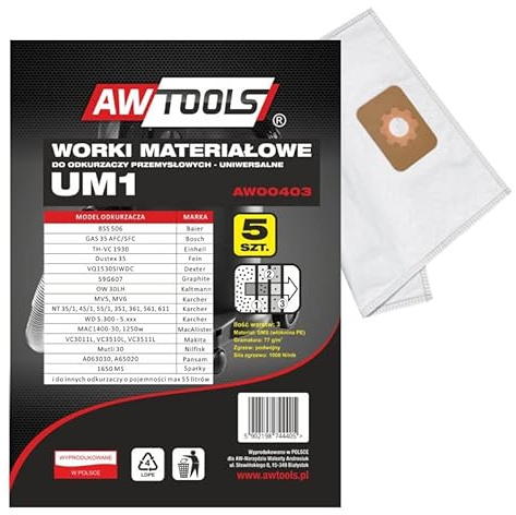 AWTOOLS MIKROFASER HÄLLE kpl.5pcs UM1 GAS35/VC3011L/VC3510L/VC3511L/S44