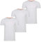 riverso Tshirt Herren Regular Fit RIVLenny 3er Pack Set Rundhals Kurzarm Sommer Tee Shirt leichte Baumwolle Flammgarn Einfarbig Weiß XL, Größe:XL, Farbe:White