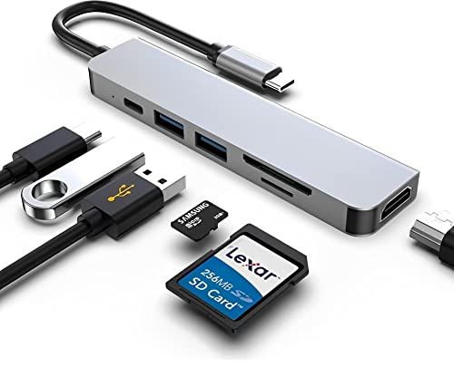 USB C Docking Station, HDMI to USB C Adapter for Monitor, USB-C Hub HDMI Dongle for Laptop, Micro SD Card Reader USB C Dock for Chromebook, USB C to USB Adapter Multiport for MacBook pro