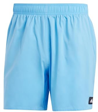 adidas Uomo Solid CLX Short-Length Swim Shorts, Blue Burst/White, S