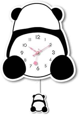 NUOVO Wanduhr Tier Panda Modellieruhr Schöne Pandas Rücken Schwingende Wanduhr Hängende Uhr Wohnzimmer Wohndekoration Hängende Uhr Kunst