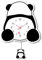 NUOVO Wanduhr Tier Panda Modellieruhr Schöne Pandas Rücken Schwingende Wanduhr Hängende Uhr Wohnzimmer Wohndekoration Hängende Uhr Kunst