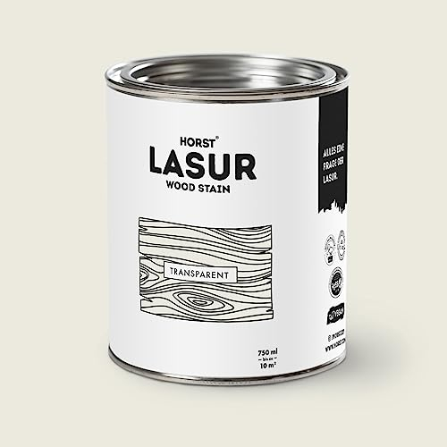 HORST Holzlasur – nachhaltige & umweltfreundliche Lasur (100% natürlich) für innen & außen - optimaler Schutz, geruchsneutral & wetterfest – Transparent - 1.5 Liter