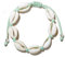 Only faith Bracelet de cheville réglable en coquillages naturels de mer pour plage et été Bracelet en tissu avec escargots de cheville pour femme fait main, Standard