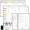 POPRUN Pizarra Calendario Magnetico Nevera,Magnetica Planificador Mensual+Organizador Semanal+Planificación Diario+ Lista de Tareas,Familiar Pizarra Calendario Borrables en Seco,4 Piezas - en Español