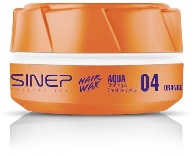 SINEP Aqua Wax 4 - Professionelles Haarstylingwachs, 150 ml, Orange, mittlere Haltbarkeit
