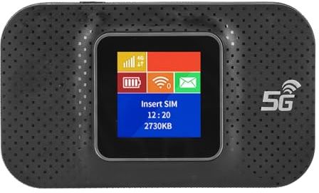 ASHATA Tragbarer 4G-WLAN-Hotspot, Mobiler Router Mit Micro-SIM-Kartensteckplatz, 1,44-Zoll-Farbbildschirm, LTE B1 3 5 7 8 20 40 (Black)