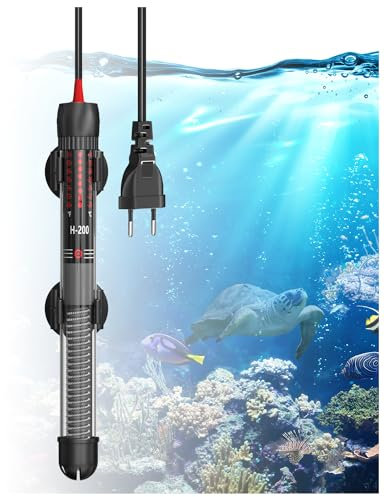 GlowUp Chauffage D'Aquarium 100W, Chauffage en Verre Submersible Température Réglable Chauffe-Aquarium avec Ventouse Thermomètre Intégré Régulateur de Température Externe pour Aquarium 20L-60L