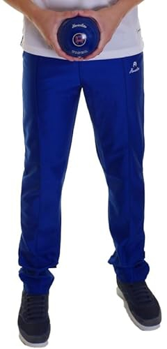 Henselite Sports Lawn Bowls Trousers for Men-Color Royal Blue-Waist S, 29 inch Leg Length