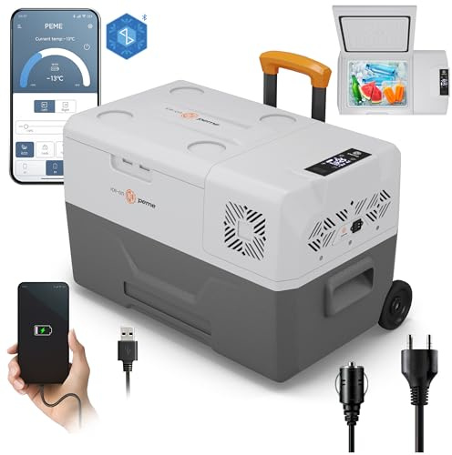 peme Kompressor Kühlbox Auto Elektrisch Kühlschrank Kühlbox Camping Tragbar Kühltruhe Groß L Autokühlschrank Heizfunktion Gefrierbox mit Strom Steckdose Display 12 24V 220 240 V 27L 39L – Expedition