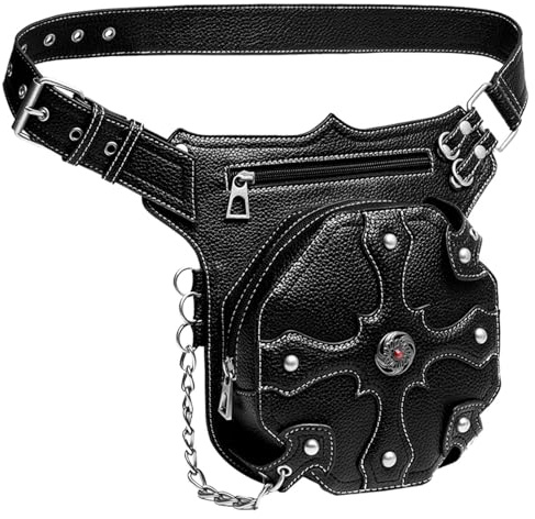 Raxove Steampunk-Taschen für Damen,Gothic Gürteltasche Bauchtasche | Vintage Motorradtasche Umhängetasche für Damen und Mädchen