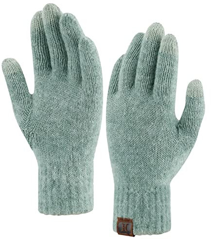 ZASFOU Damen Winter Touchscreen Handschuhe für kaltes Wetter, warmes recyceltes Garn Texting Elastische Manschette Handschuhe mit Fleece gefüttert