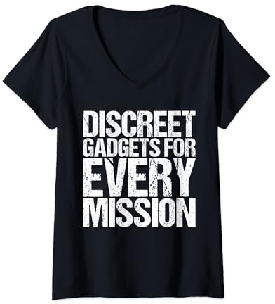 Mujer Discreet Gadgets for Every Mission Shirt Spy Gear Agent Camiseta Cuello V