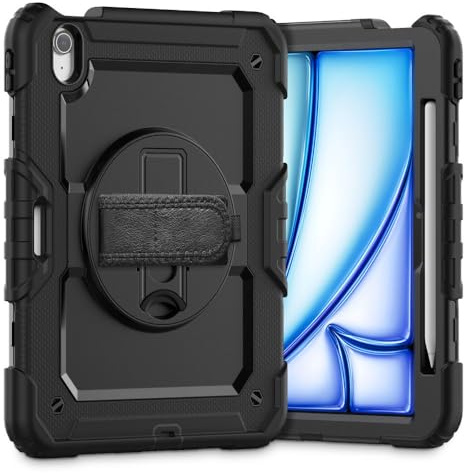 TECH PROTECT Solid360 - Hülle - Schutzhülle mit Standfunktion | Kompatibel mit Apple iPad Air 11 6/2024 | Schwarz