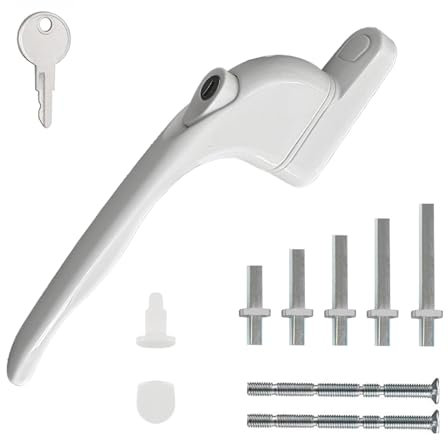 BRITECO Universal uPVC Window Handle – Multi-Position Locking, Easy Replacement for Broken Window Handles, Secure uPVC Locking Handle, Universal Fit, Durable and Stylish Design, White Finish