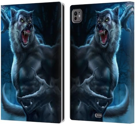 Head Case Designs Offizielle Tom Wood Werwolf Horror Leder Brieftaschen Handyhülle Hülle Huelle kompatibel mit Apple iPad Pro 11 M4 2024