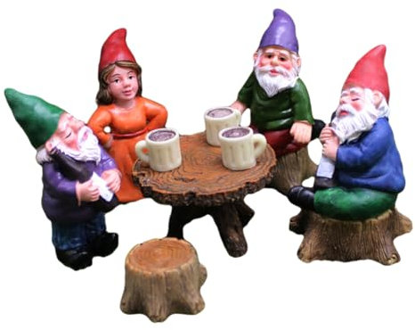 INOOMP Funny Garden Gnomes Outdoor Naughty Gnome Figurine Resin Ornaments Kit Miniature Landscape Decorations
