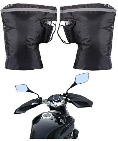 Motorrad Lenker Handschuhe Winter,Lenker Handschuhe Winter,Lenker Handshuhe Warm,lenkerstulpen Motorrad,Mit reflektierenden Streifen,Geeignet für Fahrräder, Motorräder, Elektrofahrzeuge usw.(Schwarz)