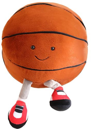 LDDYKZY Plüschpuppe Stofftier, Basketball Kissen Plüschtier, Kissen Plüschtiere, Plüsch Kissen Spielzeug, Cartoon Plush Doll, Braun Plüsch Spielzeug, Zimmerdekoration (Basketball, 33 cm)