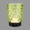 BRILONER - Lampara de mesa inalambrica, con cuerpo de cristal, IP44, decorativa, regulación táctil por pasos, lamparas de mesita de noche, lampara led recargable, lamparas a pilas, 15x11 cm, Verde
